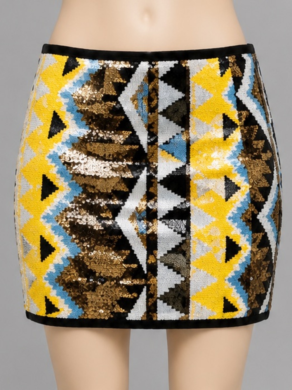 Vintage Sequin Runway Disco Cocktail Mini Skirt